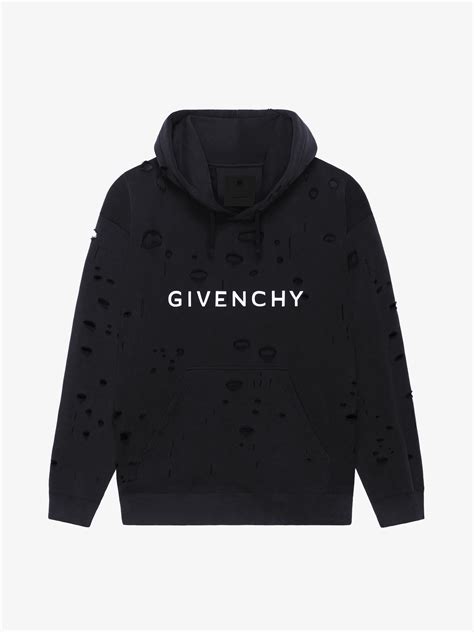 givenchy hoodie short sleeve|givenchy destroyed hoodie.